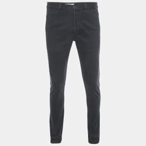 Pre Owned Saint Laurent Navy Blue Cotton Pants L