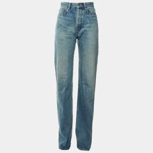 مملوكة مسبقًا بنطلون جينز دينم متلاشي أزرق سان لوران باريس مقاس صغير - الخصر 27 بوصة