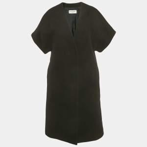 مملوكة مسبقًا Saint Laurent Paris Black Wool Felt Cape S