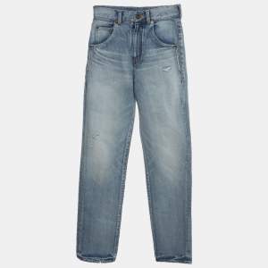 مملوكة مسبقًا Saint Laurent Blue Denim Straight Fit Jeans S/Waist 25"