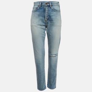 Pre Owned Saint Laurent Blue Denim Santa Monica Jeans S/Waist 26"