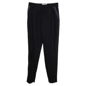 Saint Laurent Paris Black Wool Tapered Pants M