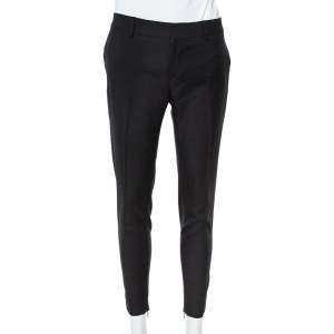 Saint Laurent Paris Black Wool Tailored Trousers S