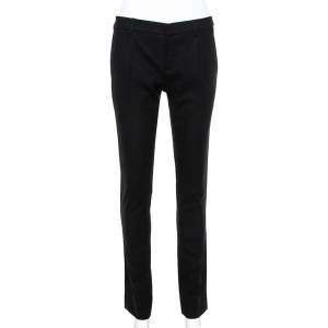 Saint Laurent Paris Black Wool Crepe Tailored Trousers S