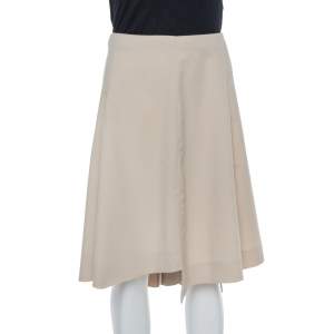 Saint Laurent Paris Ecru Wool Asymmetrical Short Skirt L