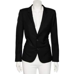 Saint Laurent Black Wool Button Front Blazer XL