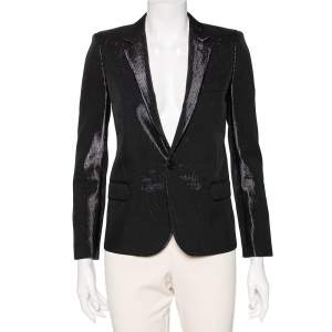 Saint Laurent Black Lurex Single Breasted Blazer S