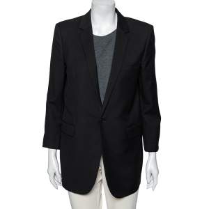 Saint Laurent Black Wool Single Breasted Blazer L