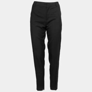 Saint Laurent Black Stretch Cotton Tapered Trousers L