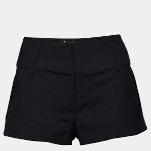 Saint Laurent Black Wool Ribbon Trim Shorts S