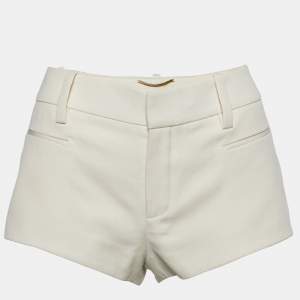 Saint Laurent Ivory Wool Mini Shorts M