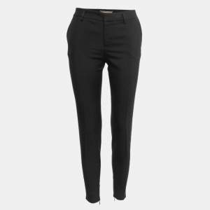 Saint Laurent Paris Black Wool Slim Leg Trousers S