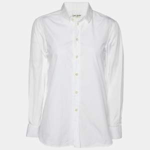 Saint Laurent Paris White Cotton Button Front Shirt M