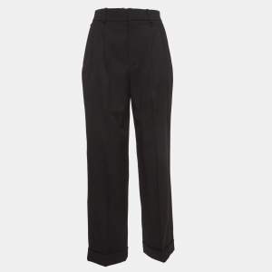 Saint Laurent Black Wool Pleated Trousers S
