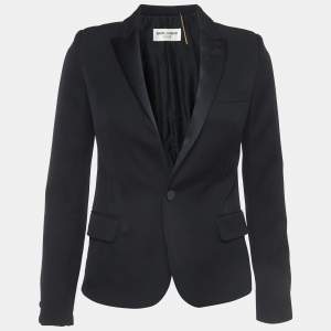 Saint Laurent Black Wool Single Breasted Blazer S