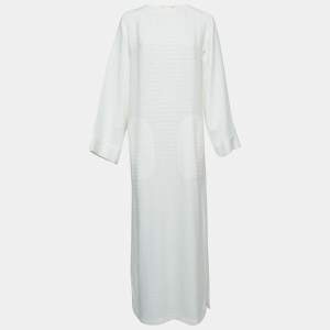 Saint Laurent Paris White Linen Blend Long Tent Dress M