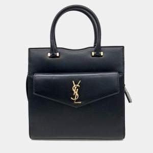 Saint Laurent Black Leather Uptown Handbag