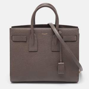 Saint Laurent Grey Leather Small Classic Sac De Jour Tote