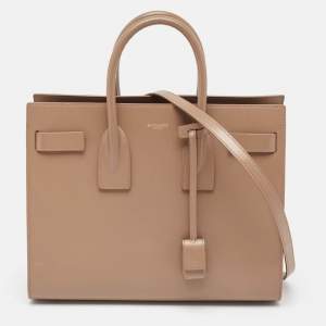 Saint Laurent Beige Leather Small Classic Sac De Jour Tote