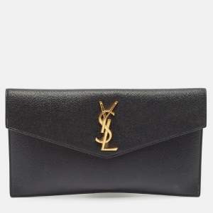 Saint Laurent Black Leather Uptown Pouch 