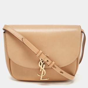 Saint Laurent Tan Leather Kaia Crossbody Bag