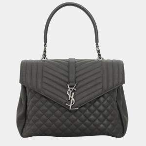 Saint Laurent Dark Grey Monogram College Bag