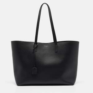 Saint Laurent Black Leather Large East West Shopper Tote