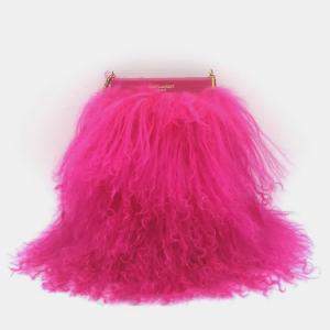 مملوكة مسبقًا Saint Laurent shearling mini chain Crossbody bag