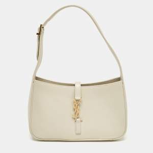 Saint Laurent Off White Leather LE 5 À 7 Shoulder Bag