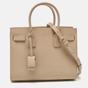 Saint Laurent Beige Leather Baby Classic Sac De Jour Tote