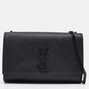 Saint Laurent Black Leather Medium Kate Shoulder Bag