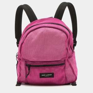 Saint Laurent Magenta Mesh Nylon Backpack