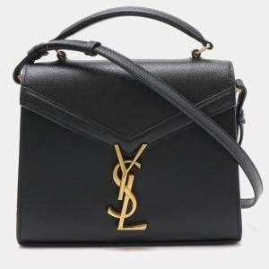 Saint Laurent Paris Leather Black Cassandra Handbag