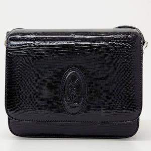 Saint Laurent Paris Black Leather Saddle bag