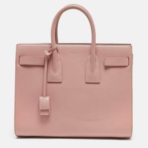 Saint Laurent Dusty Pink Leather Small Classic Sac De Jour Tote