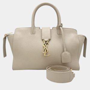 Saint Laurent Beige Leather Paris Downtown Baby Shoulder Bag