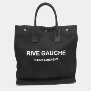 Saint Laurent Black Fabric Rive Gauche Vertical Tote