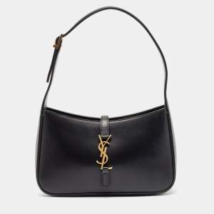 Saint Laurent Black Leather LE 5 À 7 Shoulder Bag