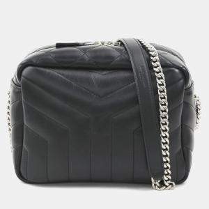 Saint Laurent Black Leather Lulu Shoulder Bag