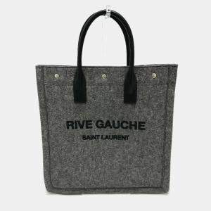 Saint Laurent Gray/Black Shoulder Tote Bag