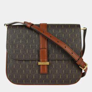 Saint Laurent Brown Leather Le Monogram Satchel Shoulder Bag