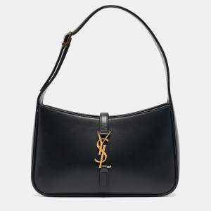 Saint Laurent Black Leather LE 5 À 7 Shoulder Bag