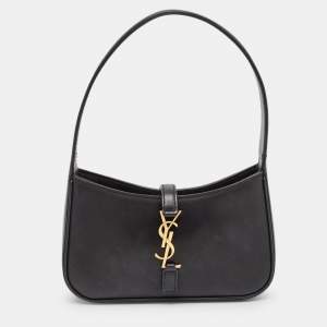 Saint Laurent Black Leather Mini LE 5 À 7 Bag