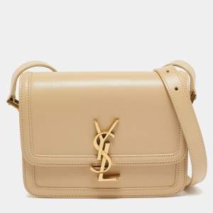Saint Laurent Beige Leather Small Solferino Crossbody Bag