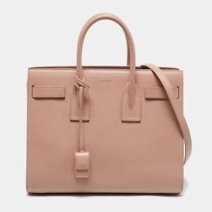 Saint Laurent Pink Leather Small Classic Sac De Jour Tote