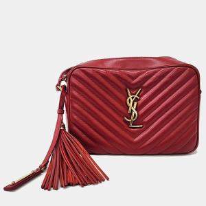 Saint Laurent Red Leather Lou Camera Bag