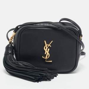 Pre Owned Saint Laurent Black Leather Blogger Crossbody Bag