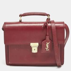 Saint Laurent Red Leather High School Top Handle Bag