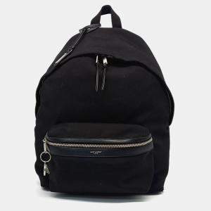 Saint Laurent Paris Black Fabric City Backpack Bag