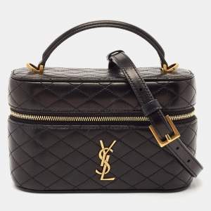 مملوكة مسبقًا Saint Laurent Black Quilted Leather Gaby Vanity Bag